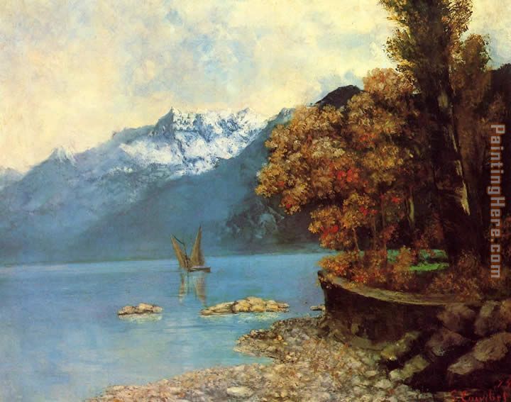 Lake Leman painting - Gustave Courbet Lake Leman art painting
